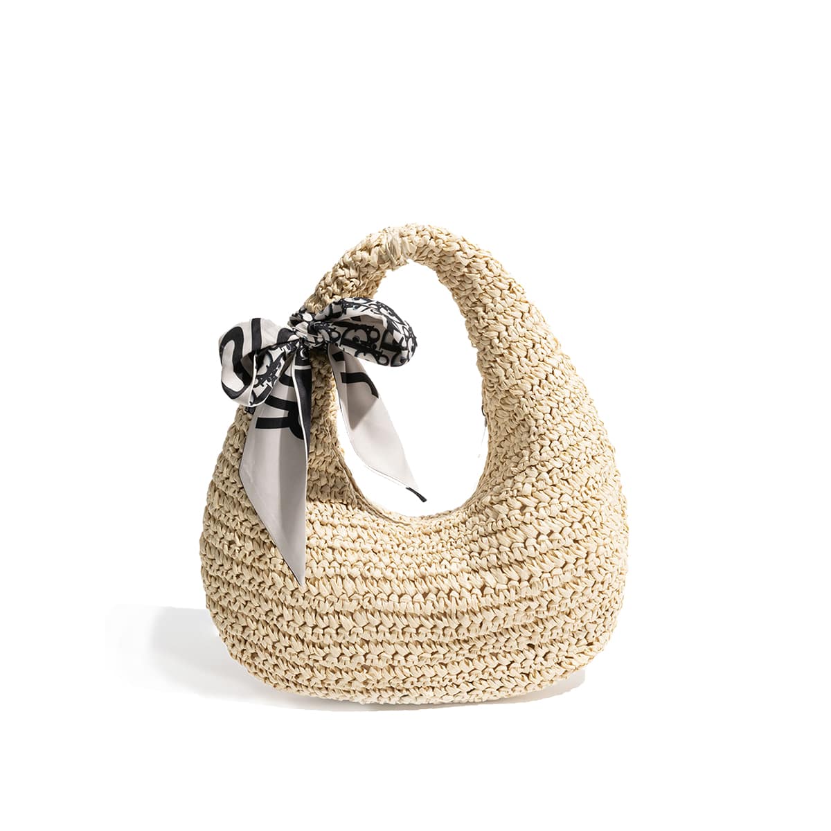 Half-Moon Straw Handbag-2yzshop