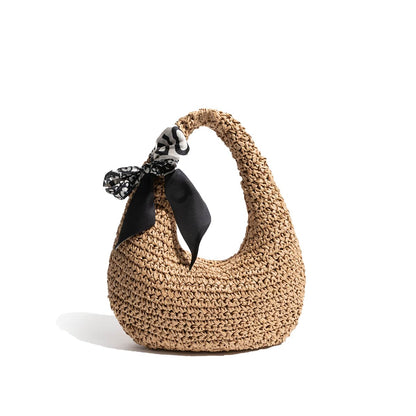 Half-Moon Straw Handbag-2yzshop